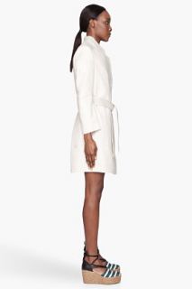 See by Chloé Cream Contrastig Twill Waist tie Coat for women