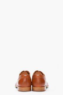 Maison Martin Margiela Coffee Brown Soft Brushed Leather Oxfords for men