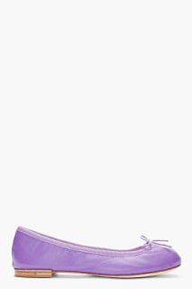 Repetto Purple Leather Cendrillon Ballerina Flats for women