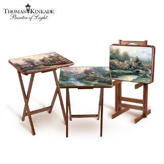 Thomas Kinkade Artistic Wooden Tray Tables by The Bradford