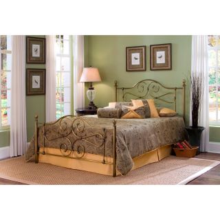 Hayley full size antique brass bed with frame
