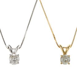 14k Gold 1/3ct TDW Round Diamond Solitaire Necklace Today $349.99