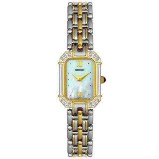 Seiko Womens SUJE08 Diamond Accented Two Tone Bracelet Watch Watches