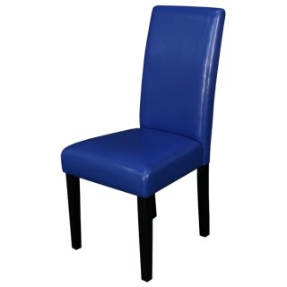 Villa Faux Leather Blue Dining Chairs (Set of 2)