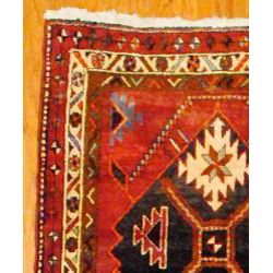 Persian Hand knotted Red/ Ivory Tribal Hamadan Wool Rug (36 x 124