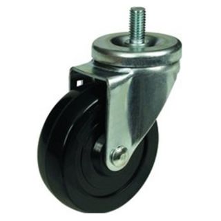 25 x 5 Hard Rubber 1/2 13 x 1.5 Threaded Stem Swivel Caster