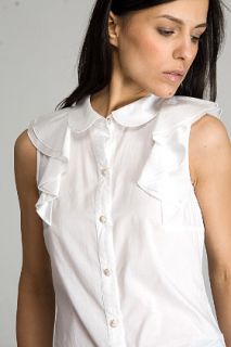 Juicy Couture Drape Sleeve White Blouse for women
