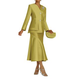 Divine Apparel Womens Plus Layered Square Panel Skirt Suit