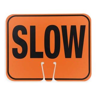 Cortina 03 550 S Traffic Cone Sign, Blk/Orng, Slow Traffic