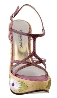 Dolce & Gabbana Womens Python Wedge Sandals