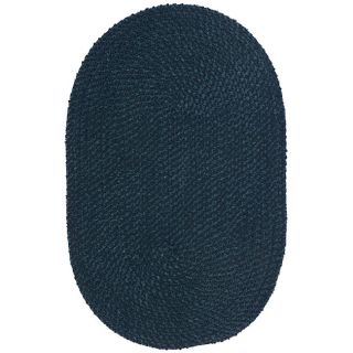 Softex Navy Chenille Braided Rug (8 x 10)