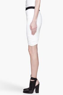 T By Alexander Wang White Pique Shiny Double Knit Twist Skirt for women