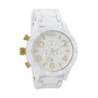 Nixon Mens 51 30 Chrono All White and Gold Watch Today $404.99