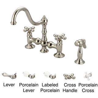 Water Creation Polished Nickel Bridge Style Kitchen Faucet
