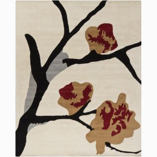 Hand tufted Mandara White Floral Wool Rug (6 x 9) Today $320.79 5.0