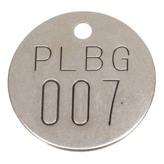 Approved Vendor 2YB54 Nbr Tag, 1 1/2 x 1 1/2 In, 1 25, PK25