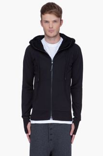 Y 3 Black Coreft Mixed Hoodie for men