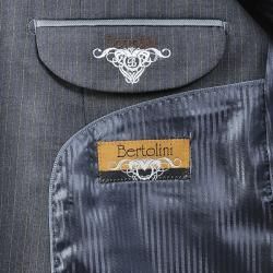 Bertolini Mens Charcoal Grey Pinstripe Wool  and Silk blend 2  button
