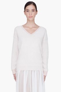 Chloe Ivory Fluffy Angora Blend Sweater for women