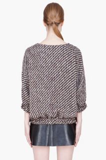 Kenzo Brown Diagonal striped Wool Top for women