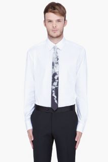 Alexander McQueen Grey Ivy Print Tie for men