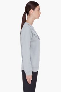 MM6 Maison Martin Margiela Grey Cut Out Crewneck Sweater for women