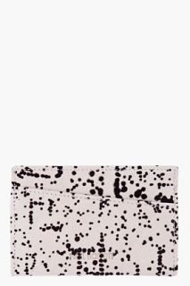 Neil Barrett Cream Speckled Suede Cardholder for men