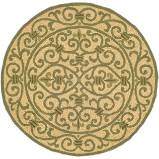 Hand hooked Iron Gate Yellow/ Light Green Wool Rug (4 Round) Today $