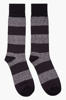 Marc By Marc Jacobs Metallic Silver Striped Lurex cotton Socks for men