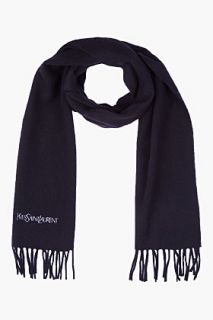 Yves Saint Laurent Long Black Wool Scarf for men