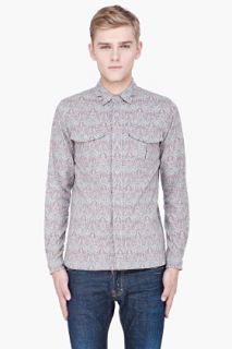 White Mountaineering Grey Art Deco patterned Shirt for men
