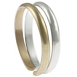 Tressa Two tone Sterling Silver Two band Toe Ring