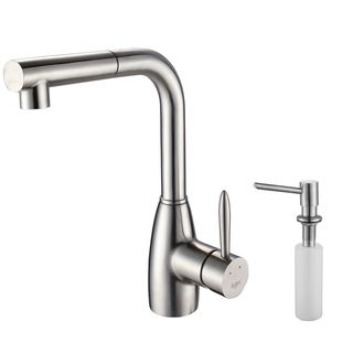 Kraus Stainless Steel Pull out Kitchen Faucet and Soap Dispenser