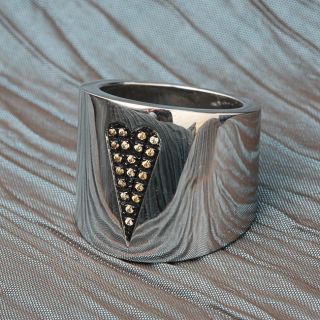 Pianegonda Sterling Silver Citrine Heart Ring