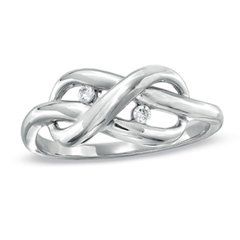Diamond Accent Infinity Knot Ring in Sterling Silver