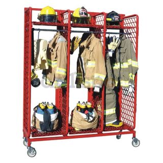 Grove RMSS 3/20 Turnout Gear Rack, Mobile, 3 Compartment