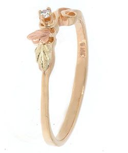 Black Hills Gold Diamond Leaf Ring