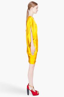 Lanvin Gold Draped Asymmetric Dress for women