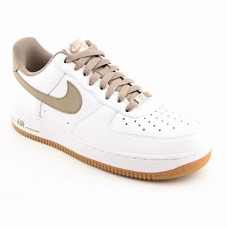 NIKE Mens Air Force 1 White/Khaki Basketball Shoes (Size 8.5