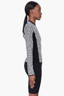 Alexander Wang White Combo Rubberized Tweed Sweater for women