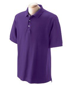Purple Short Sleeve Pima Cotton Polo Shirt Clothing