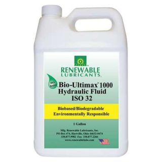 Renewable Lubricants 81003 Hydraulic Oil, Bio, Ultimax 1000, 1 Gal, 32