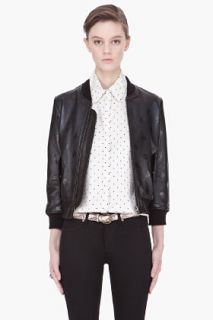 Marc By Marc Jacobs Black Gia Dot Leather Jacket for women