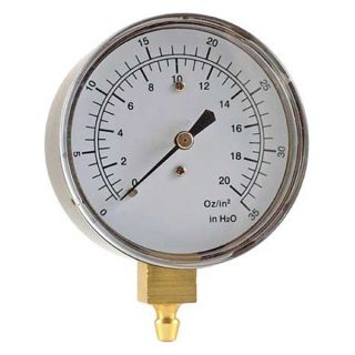 Miljoco LP2507L232HB Pressure Gauge, Diaphragm, 0 to 35 In WC