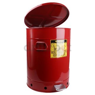 Justrite 09700 Oily Waste Can, 21 Gal., Steel, Red