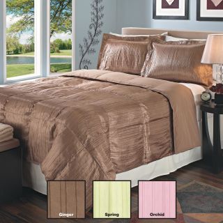 Pleated Satin Down Alternative 3 piece Comforter and Sham Set Today $