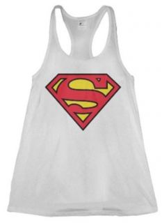 Superman Logo Juniors White Tank Top Clothing