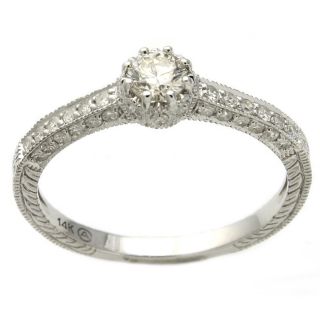 14k White Gold 1/2ct TDW Diamond Engagement Ring (H I, I1)