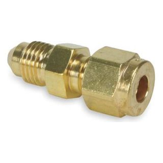 Parker 4 4 XHBZ B GR Flare Connector, 37 Degree, 1/4 In, Brass