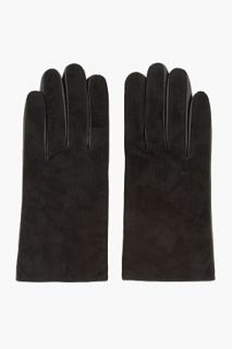 John Varvatos U.S.A. Black Corduroy & Leather Gloves for men
